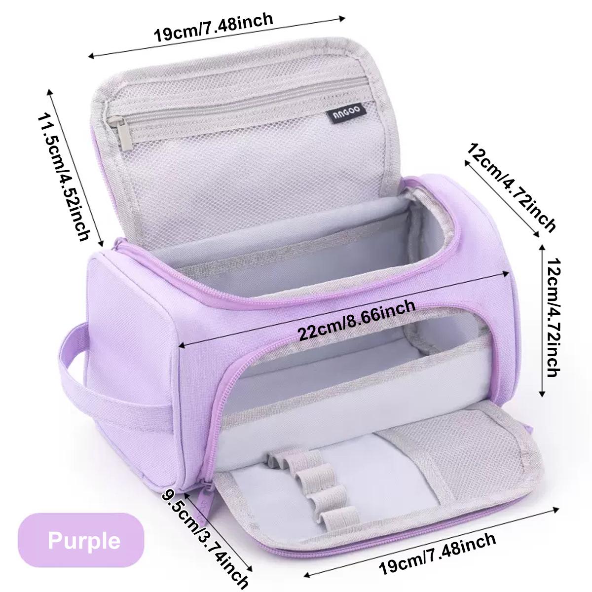 

Primary And Secondary School Student Pencil Case Portable Large-Capacity Pencil Case Multi-Functional Double-Layer Pencil Case фіолетовий