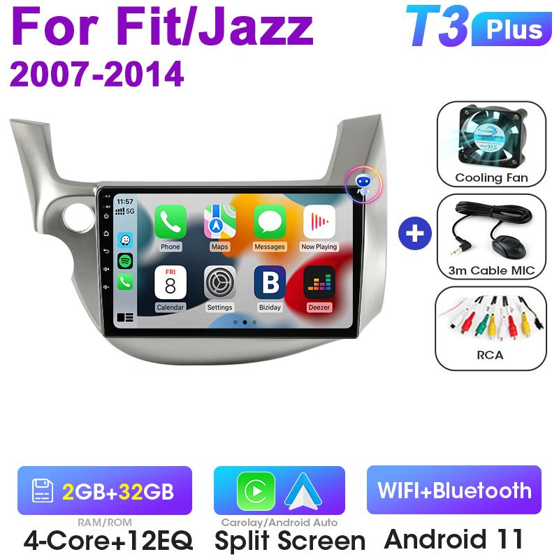 2 Din Android 12 Car Radio For Honda FIT JAZZ 2007 - 2014 Multimedia Video Player Navigation GPS Stereo Carplay Auto 4G RDS DVD