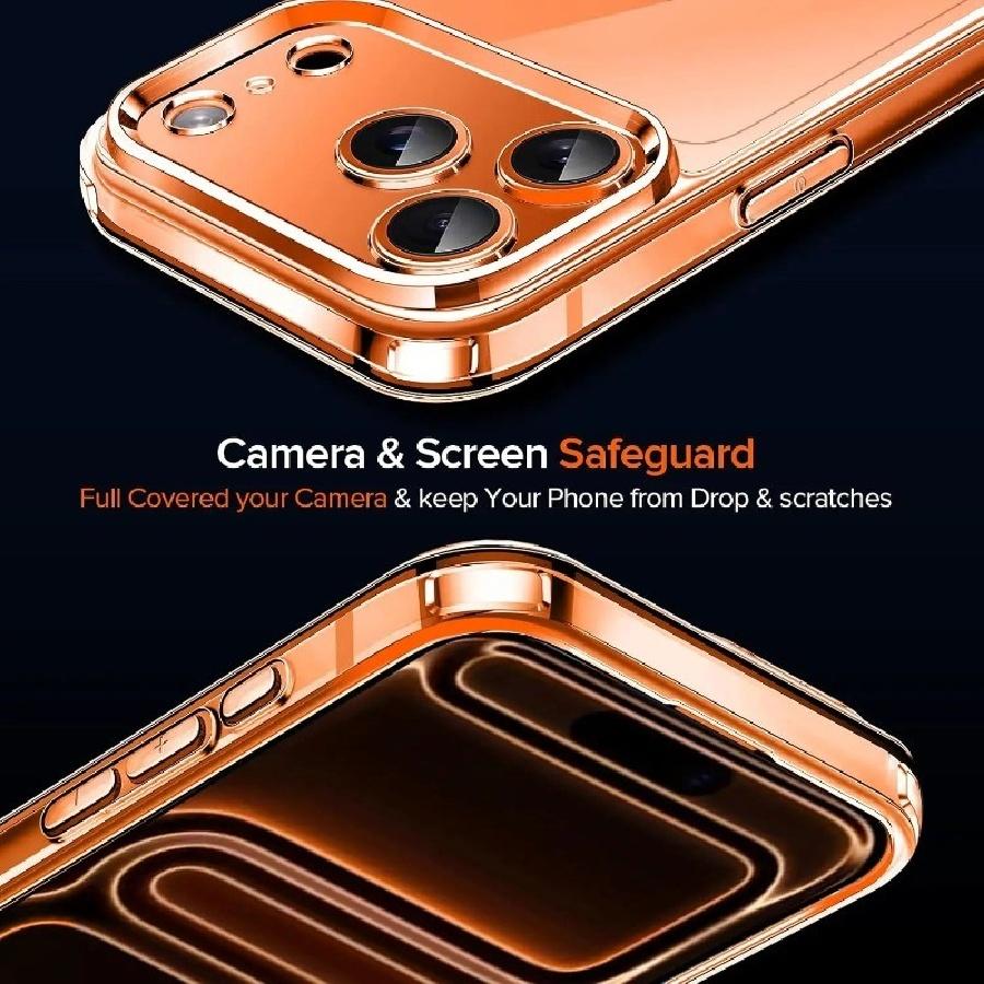 For iPhone 11 12 13 14 15 16 Air 17 Pro Max X XS XR 6 6S 7 8 Plus SE Camera Full Cover Transparent Silicone Airbag Anti Shock Phone Case Cover