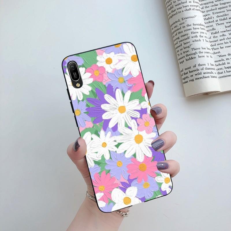 Broken Flower Small Fresh Phone Case For Huawei Mate 40 30 20 10 Pro Lite Nova 9 8 5T Y7p Y7 Soft Black Phone Cover