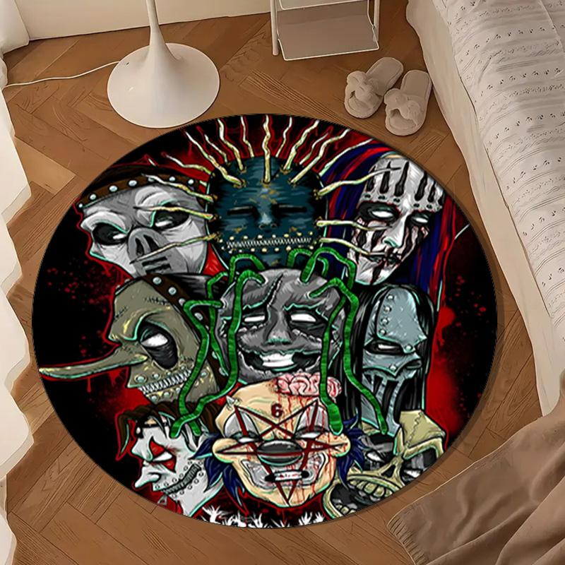 Rock music Slipk-not  Round Rug for Livingroom,Bedroom, Palyroom, Chair Rug, Area rug, Circle Carpet, Large Size Fan Christmas gift