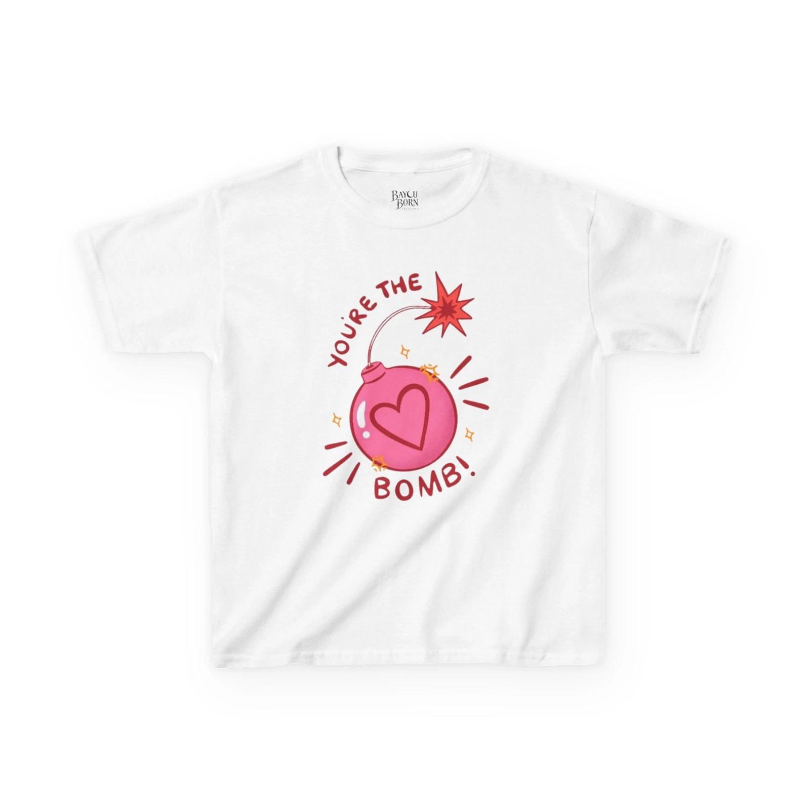 Youre the Bomb heart graphic Kids Tee | cute valentine kid shirt M