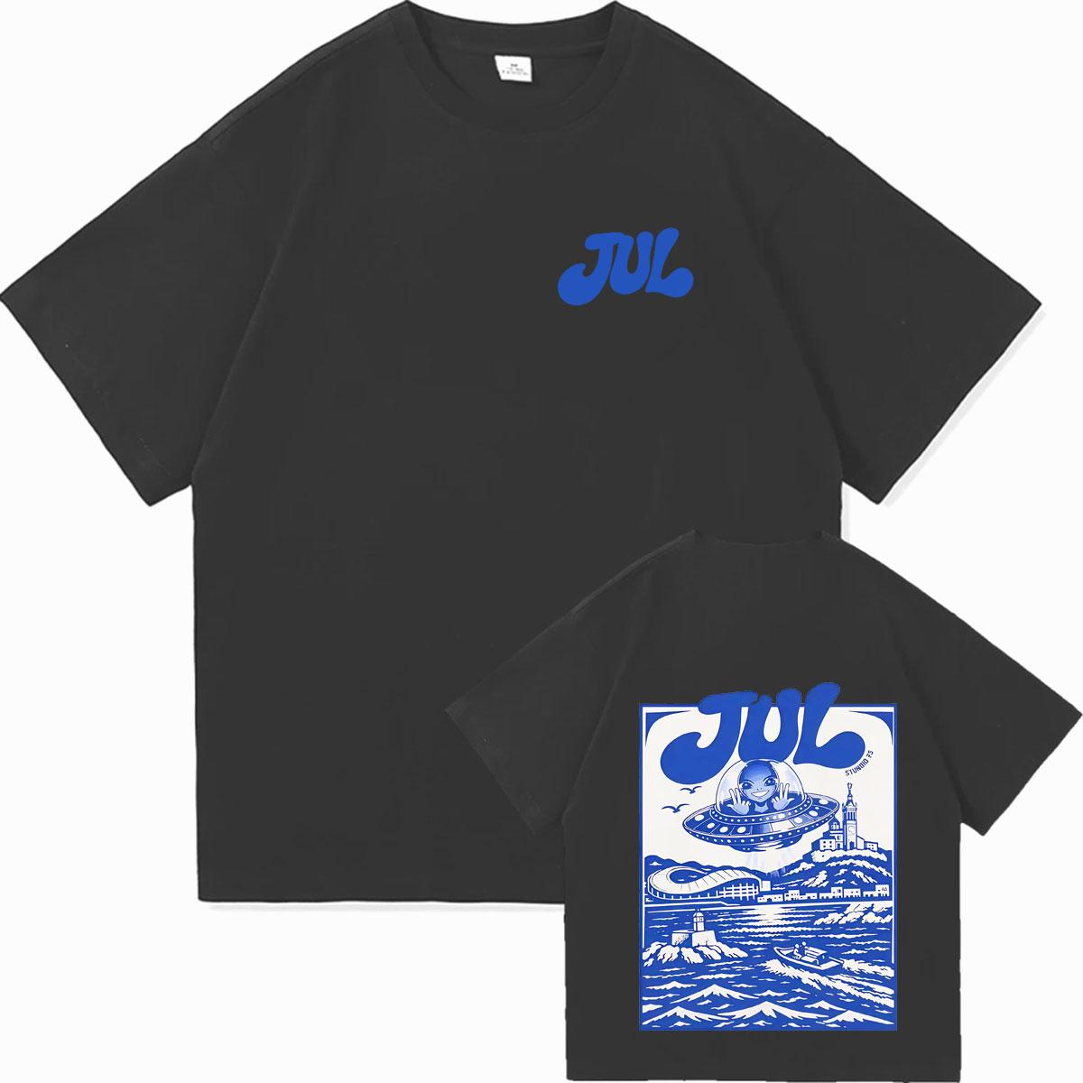 

Rapper Jul Gothic Graphic T Shirt Trendy Cozy Tshirt Pop Casual Cotton Short Sleeve Summer Streetwear Loose Tee Shirt Fans Gift S