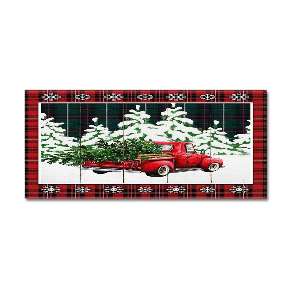 Christmas Household Bathroom Absorbent Non-Slip Mat Living Room Kitchen Sand Carpet Doormat Long Floor Mat