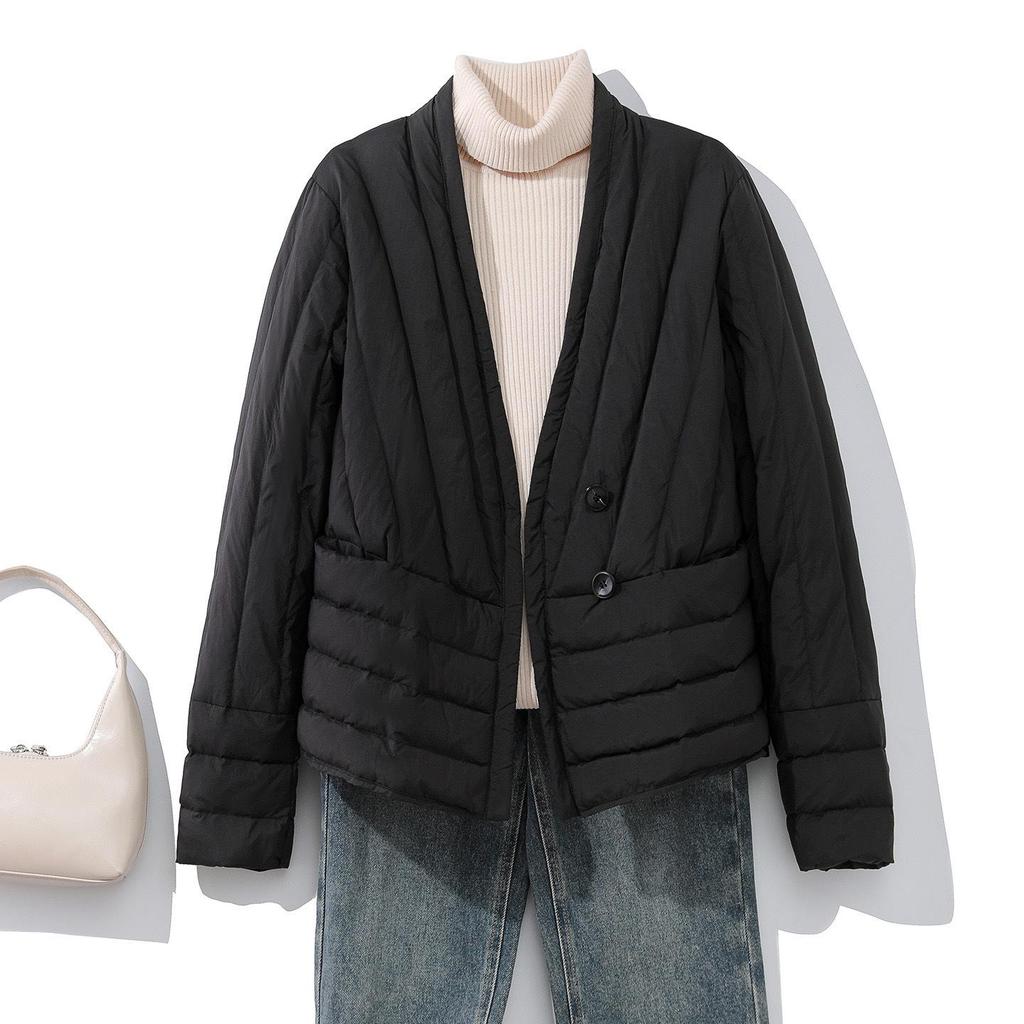 Cross2025 Autumn/Winter Slim Fit V-Neck Lightweight Down Jacket