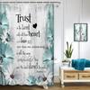 Rustic Farmhouse Orange Shower Curtain - Bible Verse Inspirational Country Farm Yellow Fall Daisy Flowers Butterfly Abstract