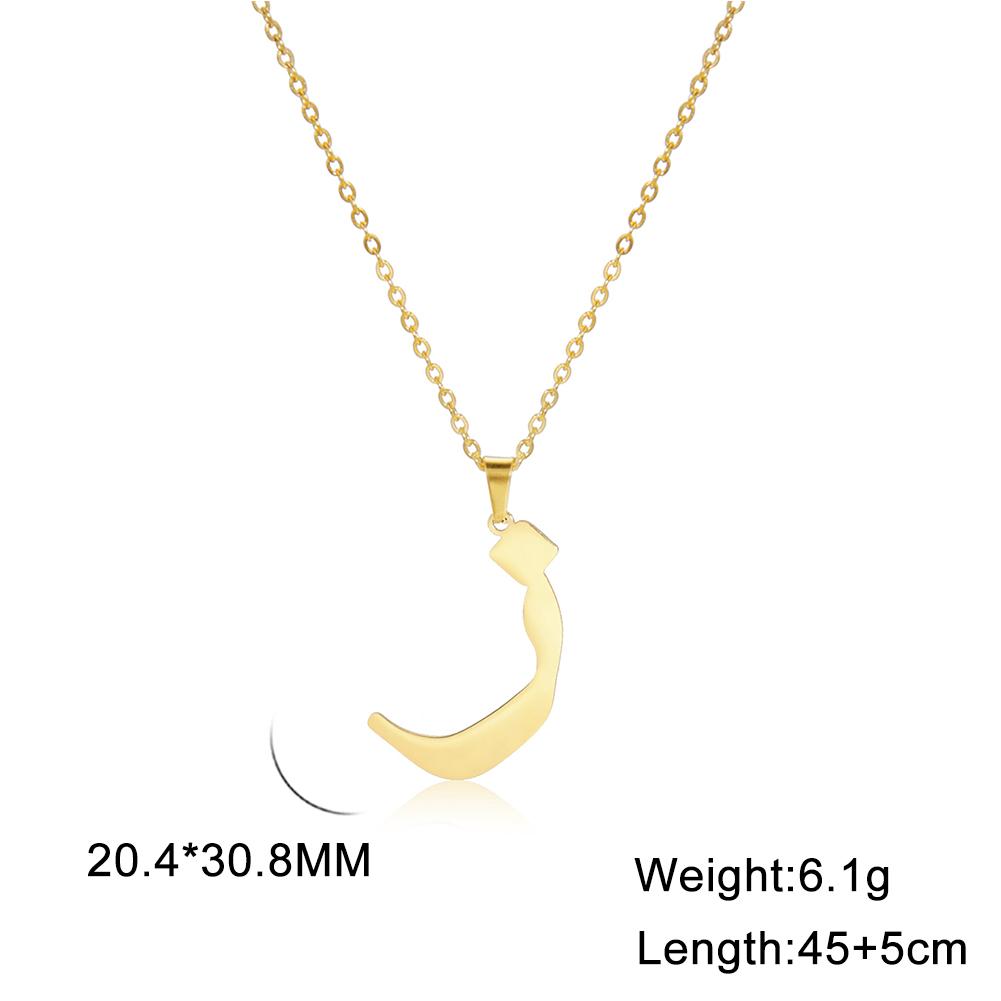Cazador Gold Color 28 Arabic Letter Necklace for Women Stainless Steel Arab Alphabet Pendant Choker Necklaces Jewelry 2026 Trend