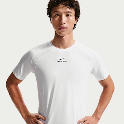 Nike Dri FIT ADV Quick Dry T Shirts Men s White/White/Black Crew Neck M