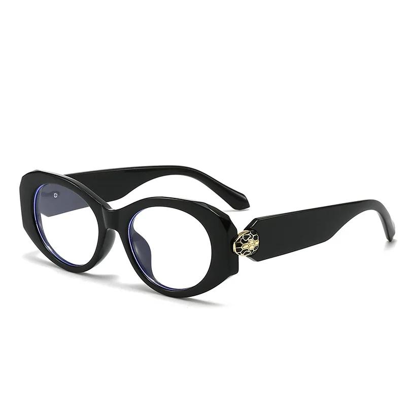 New Oval Sunglasses Ladies Metal Snakehead Fashion Versatile Sun Glasses Women Luxury Goggle  Feminino Uv400