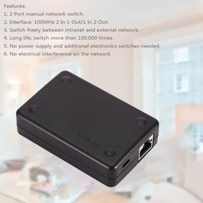 2 Port RJ45 Lan Netzwerk Switch Hub Computer Ethernet Internet Konverter Adapter