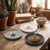 Handmade Mosquito Coil Holder Sturdy Simple Mosquito Coil Tray Round/Triangle Decorative Mosquito Incense Holder Camping