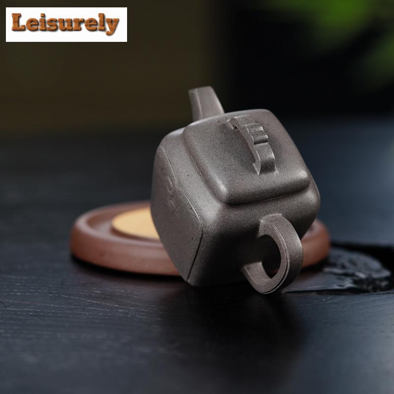 130ml Authentic Yixing Purple Clay Teapots Handmade Pot Raw Ore Steel Grey Section Mud Kettle With Strainer Zisha Tea Set Gift