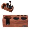 Walnut Espresso Tamping Station for 58mm Espresso Machines, Portafilter Stand Base, Height Adjustable, 3-in-1 Coffee Tamper Station Organizer, Distrib