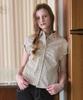 Ledeoli Moment Shirred Check Shirt [Beige]