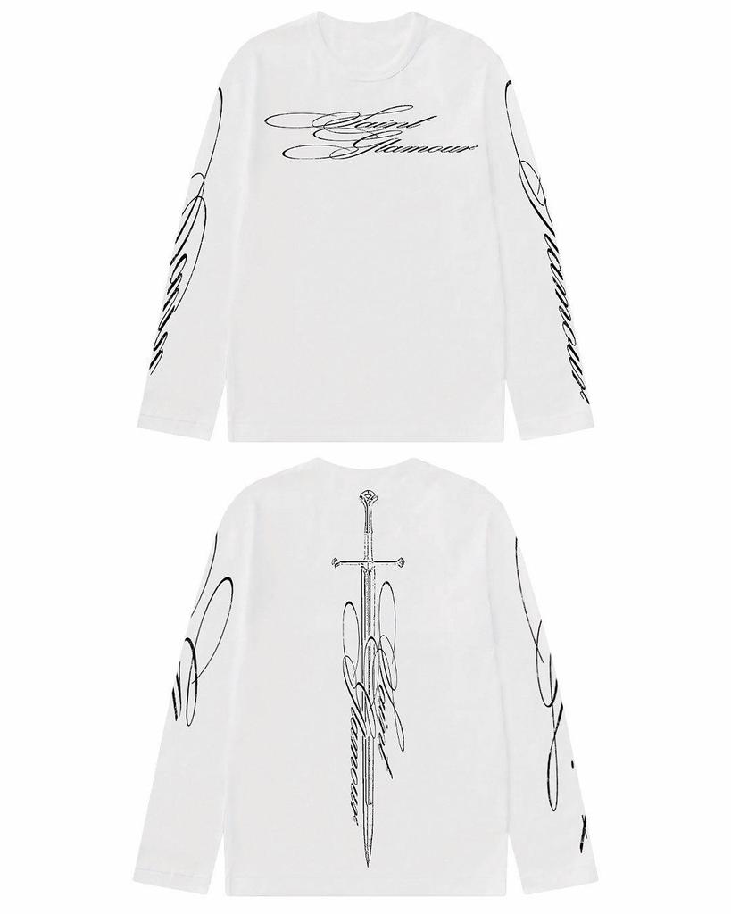 Unisex Japanese Retro Long Sleeve T-shirt: Loose, Breathable Round Neck with Letter Print for Teens, Perfect for Spring and Autumn