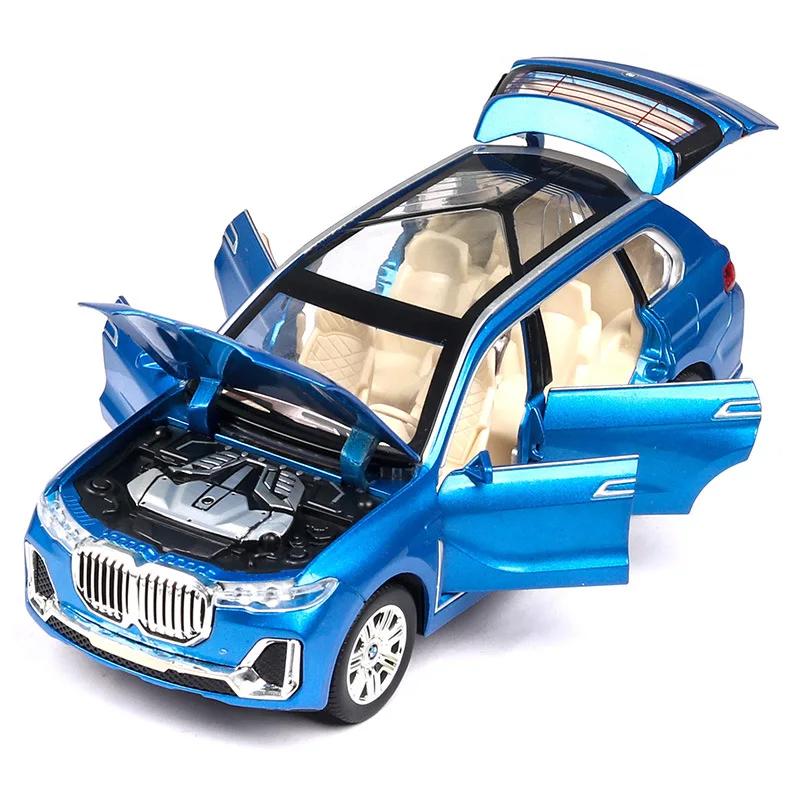 1:24 BMW X7 SUV Diecast Metal Alloy Model car Sound Light Pull Back Collection Kids Toy Gifts
