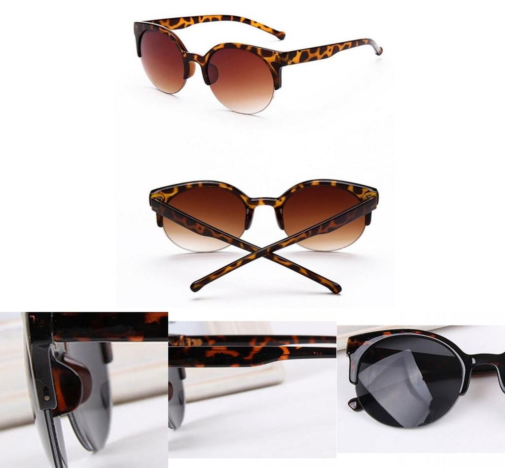 Stylish Semi-circular Frame Sunglasses Retro Cat Eye Women Sunglasses With Uv400 Protection
