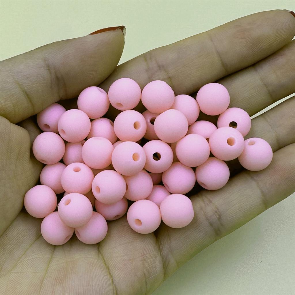 Home Party Supplies 150-15Pcs Round Acrylic Loose Beads Jewelry Accessories Fashion 8-16mm Solid Color DIY Materials Bracelet Necklace Making