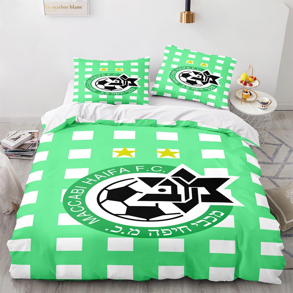 Haifa Maccabi Football Club Digital Printing Three-Piece 3D Three-Dimensional Polyester Chemical Fiber Duvet Cover