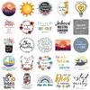 10/30/50pcs Cute Spanish Bible Phrases Stickers Aesthetic Graffiti Notebook Guitar Laptop Scrapbook Motivational Quotes Sticker