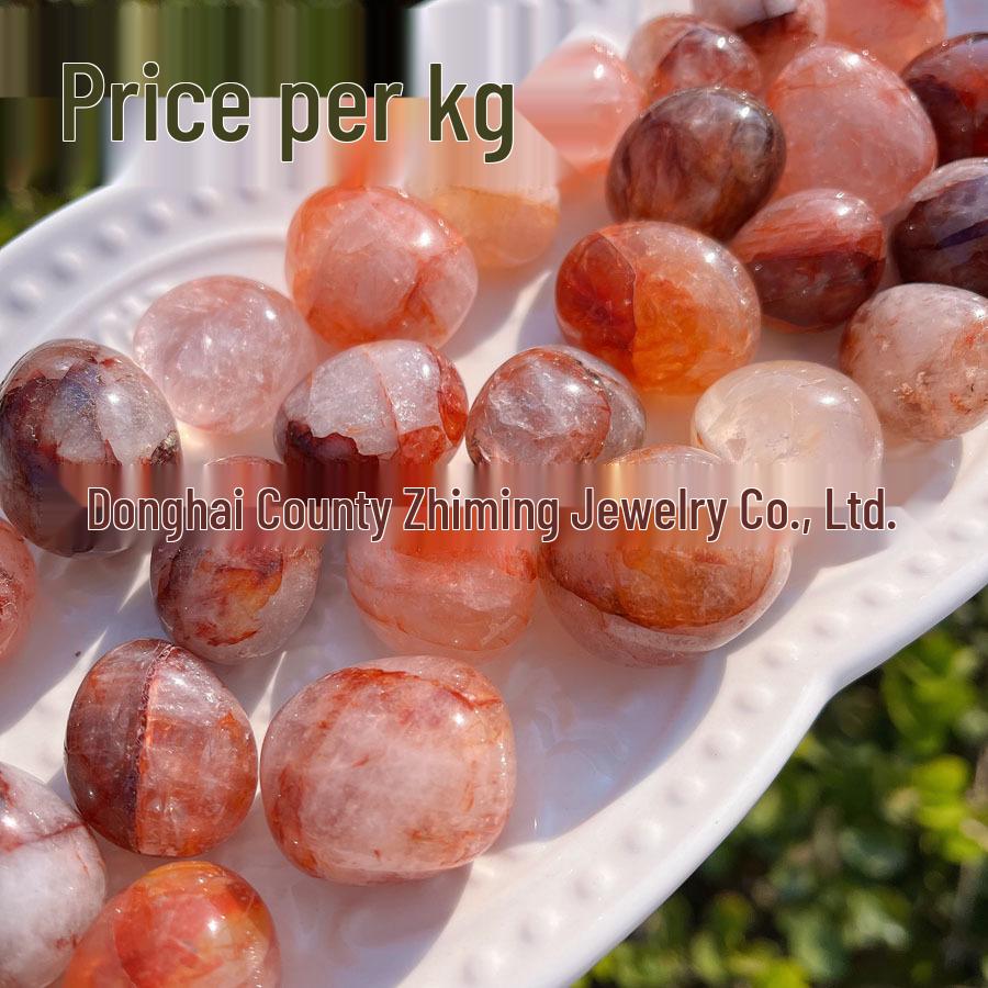 Red Phantom Quartz Tumbled Stone Crystal Ornament