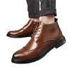 New Product Men's Trend Business High-top Leather Shoes Short Boots Formal Men's Shoes Brock Retro Trendy Shoes Large Size Men's