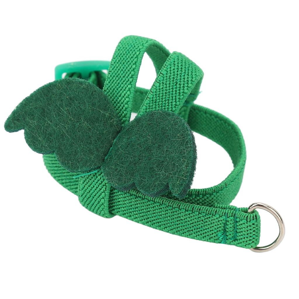 Parrot Harness Leash Adjustable Elastic Bite Resistant Ergonomic Pet Bird Harness Traction Rope with Cute Wings S Green
