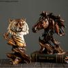 Imitation Wood Animal Head Resin Ornament Display Decoration Exhibit Statue Sculpture Statuette Figurines Knickknacks Crafts