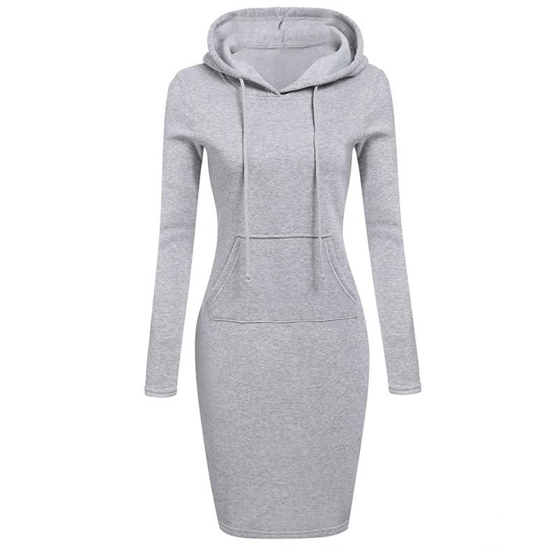 Ladies Dress Autumn Women Hooded Dresses Hoodies Women Sweatshirts Women Hoodies Dress Tops Ladies Clothing