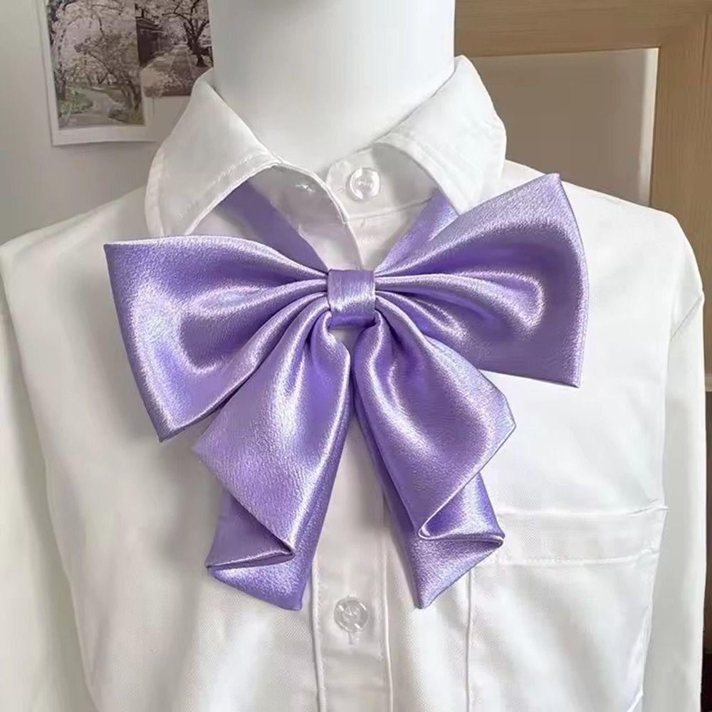 Solid Color JK Ties Fashion Oversized Swallowtail Bowknot  For Women College Girls