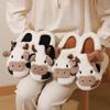 Winter Cartoon Cow Plush Cotton Slippers: Cozy Indoor Footwear
