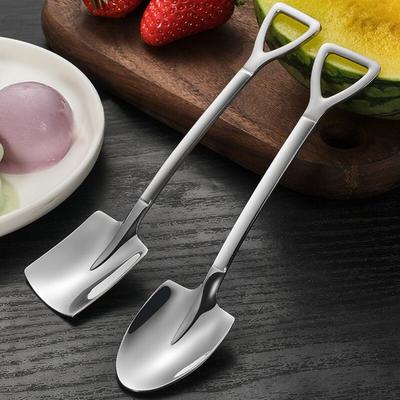 4 pezzi Cucchiaio Multifunzionale Cucchiaio Pala Creativo 304 Acciaio Inox Caffè Cucchiai di Ferro Ingegneria Pala Retro Carino Testa Quadrata Durevole
