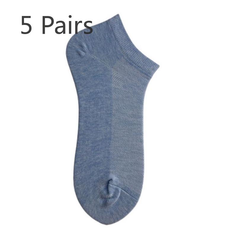 5 Pairs of Non-drop Heel Cotton Socks Shallow Invisible Short Socks Men and Women Hip-hop Couple Mesh Socks