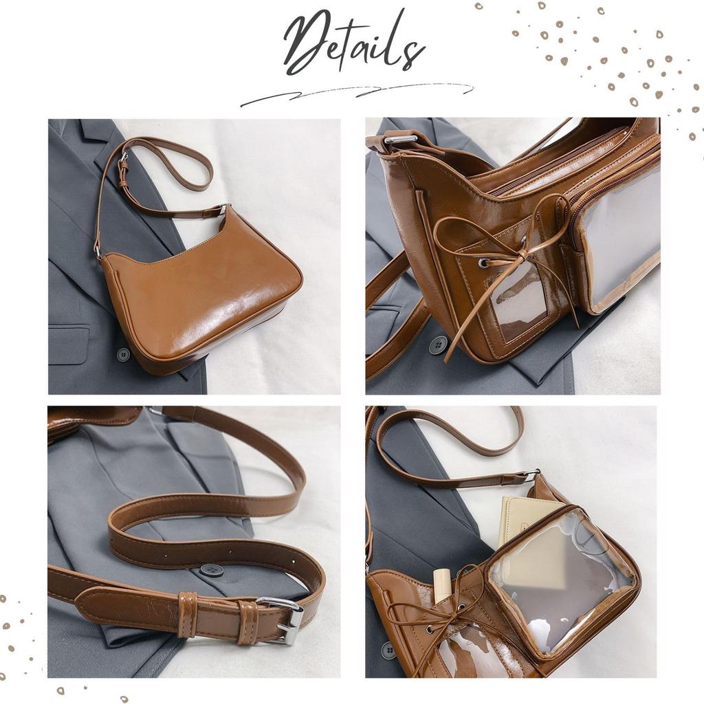 Bolsa de Ombro Harugio Ita Bag, Pequena, Mini, Transparente, Perfeita para Atividades Otaku, Brinquedos de Pelúcia, Y2K, e Bolsas Oshikatsu, Bonita, Estilosa e Popular