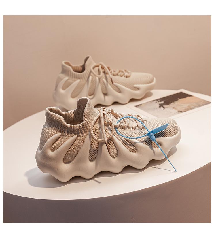 Summer new octopus coconut shoes low top solid color breathable fly knitting sports