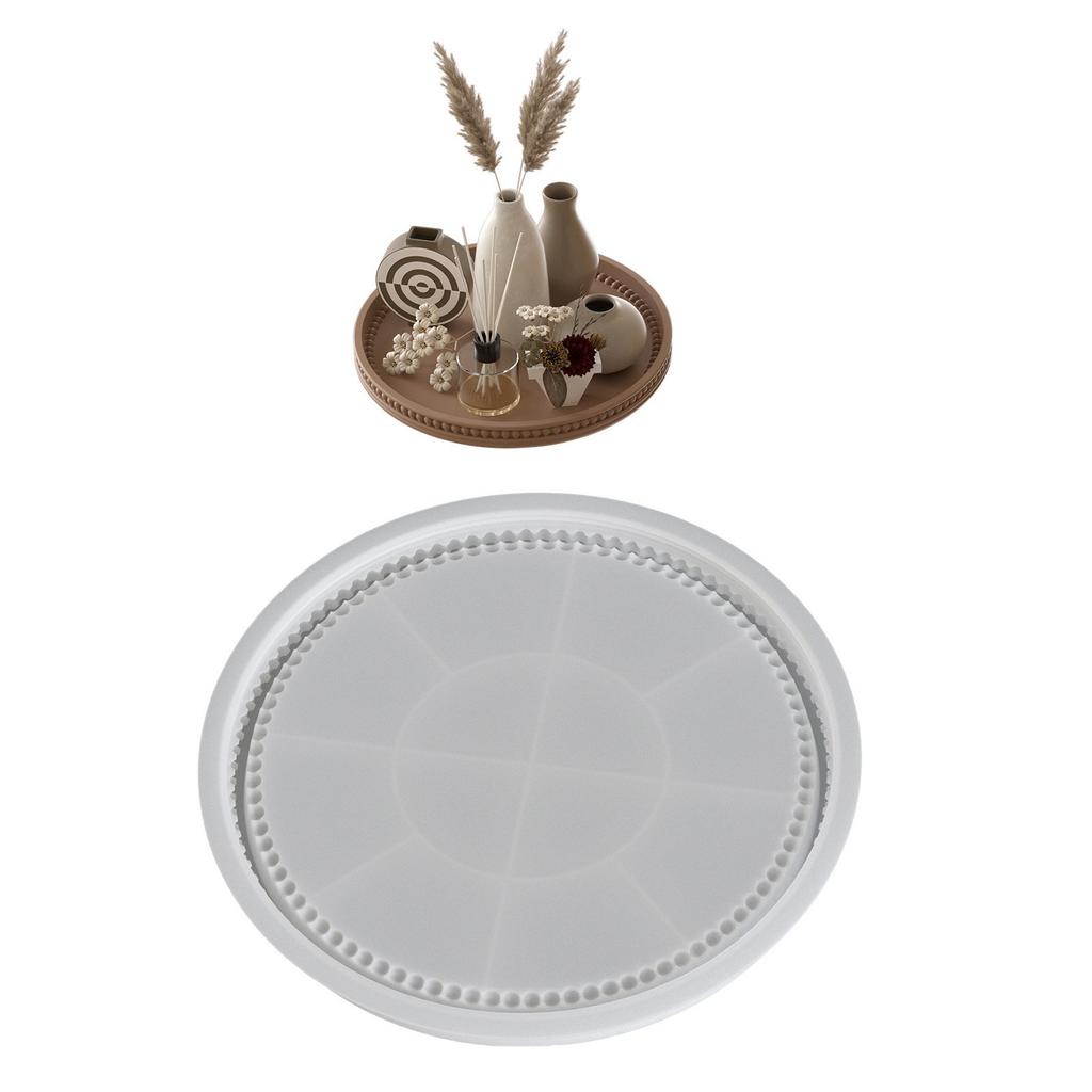 Víceúčelový velký kulatý silikonový podnos ve tvaru talíře dodává teplo, je přenosný pro domácí setkání a kávové výstavy.