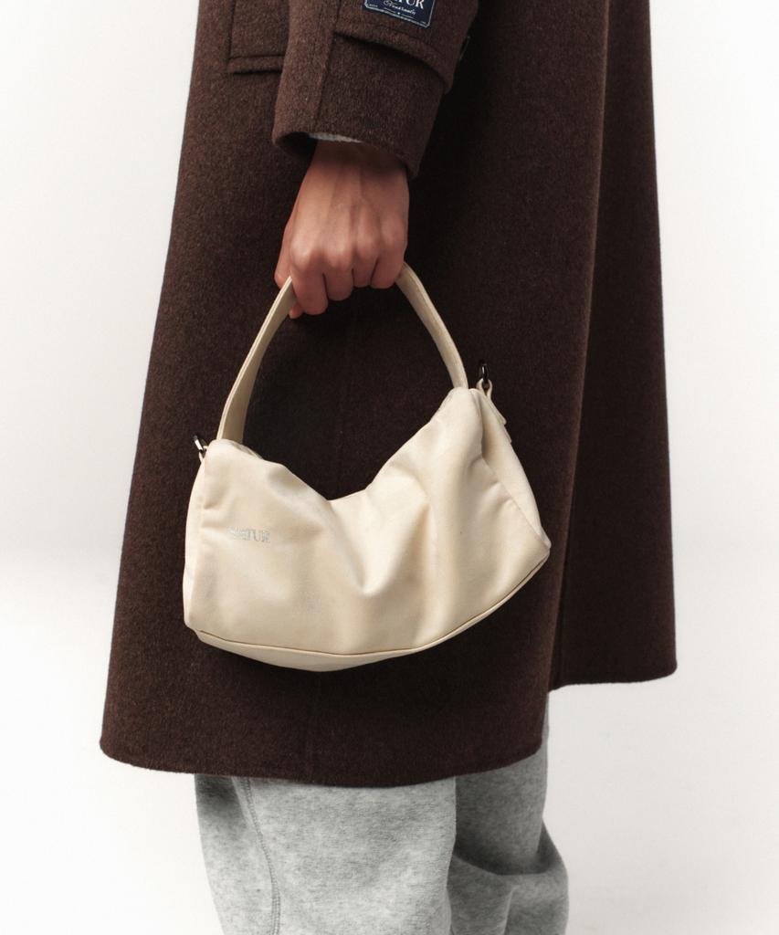 Satur Verona Synthetic Suede Bag Cream
