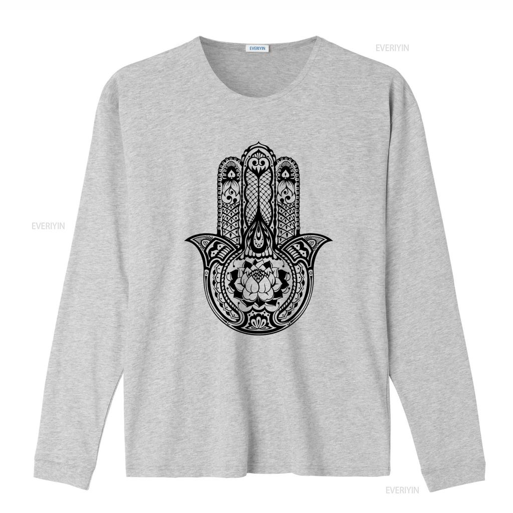 Tribal Hamsa Hand Of Fatima Tattoo Large Print Unisexs T Shirt Unique Detailed And Stylish Design Vintage Washed Graphic Homme