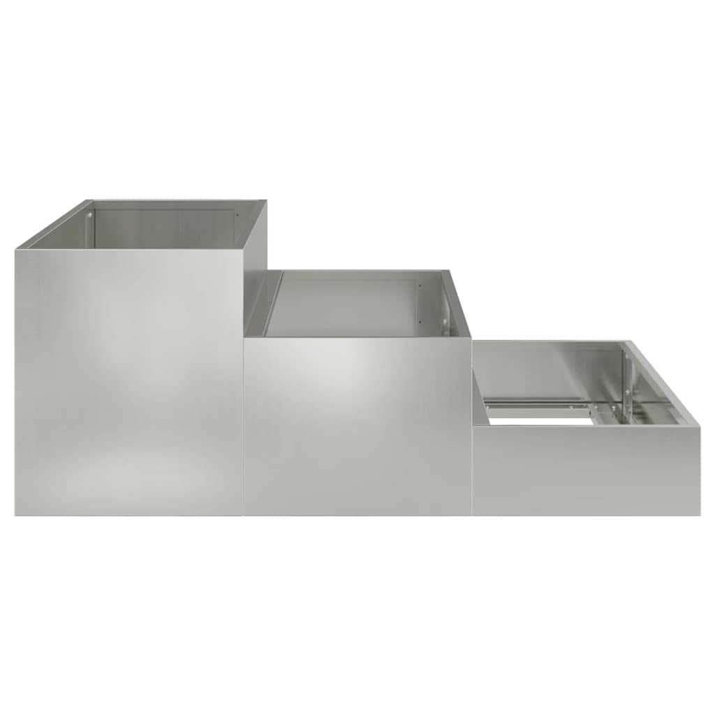Garden Planter Silver 90 X 90 X 35 Cm Galvanized Steel
