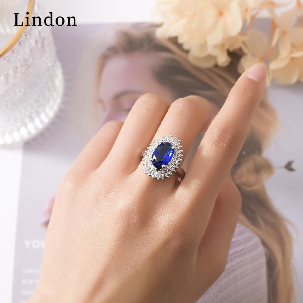 

Классическое кольцо Lindon из медного сплава с цирконием, женские ювелирные изделия, свадебный подарок для вечеринки