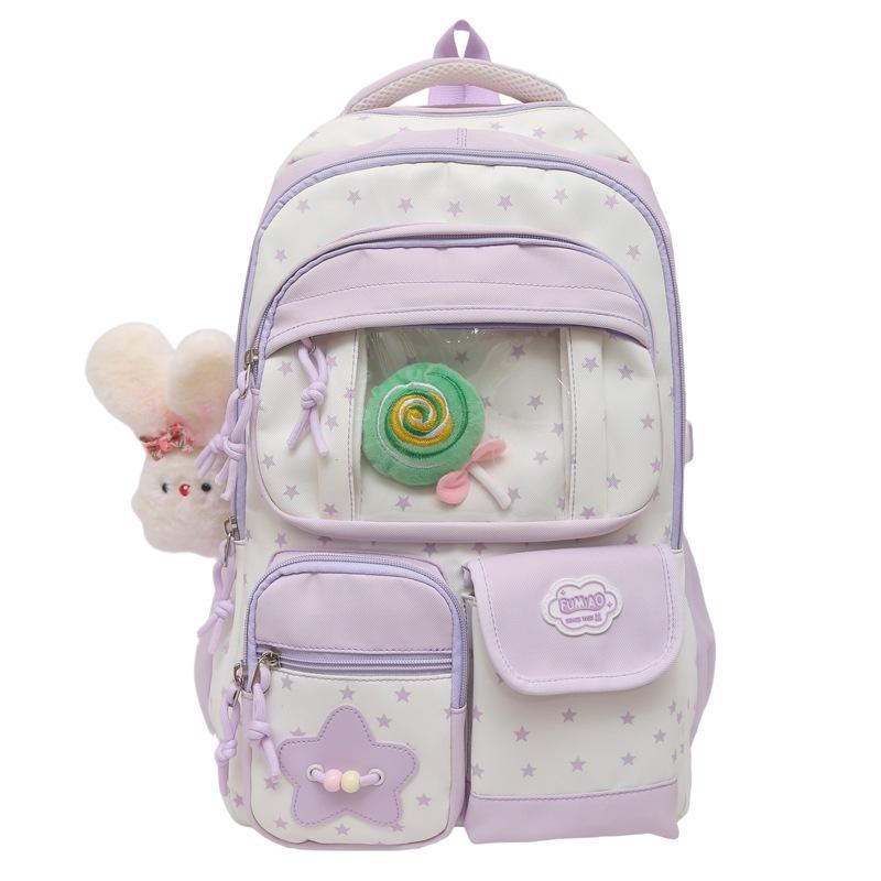 Schoolbag High value transparent pain bag High school junior high school students lightweight backpack New star primary school large capacity