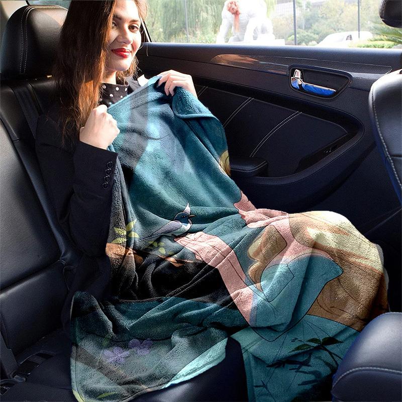 1pc, "Home Decorative Blanket Perfect for Couch, Bed, Travel, Camping, Car, Beach, Office Nap Soft Throw with Princess Design"