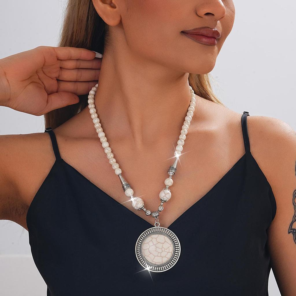Vintage Etnische Stijl Steen Kralen Ketting - High-End Mode voor Vrouwen