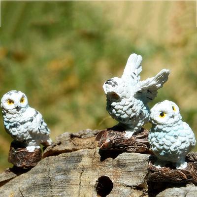 Multipurpose Owl Owl Figurine Resin Weatherproof Miniatures Figurine Simulation Garden Accessories Bonsai