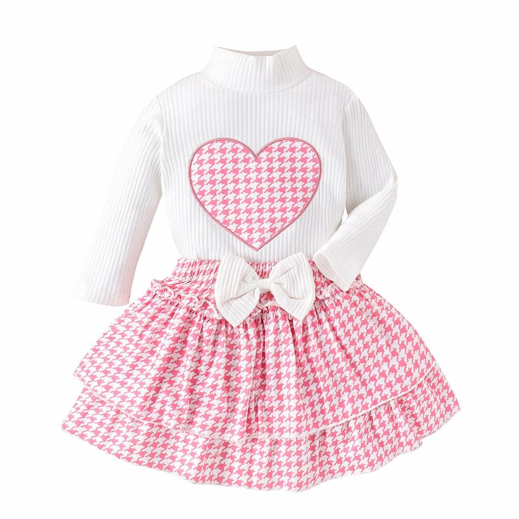 Completo Bambina 3 Pezzi | Maglia Manica Lunga + Gonna + Berretto | Autunno/inverno | Elegante E Comodo