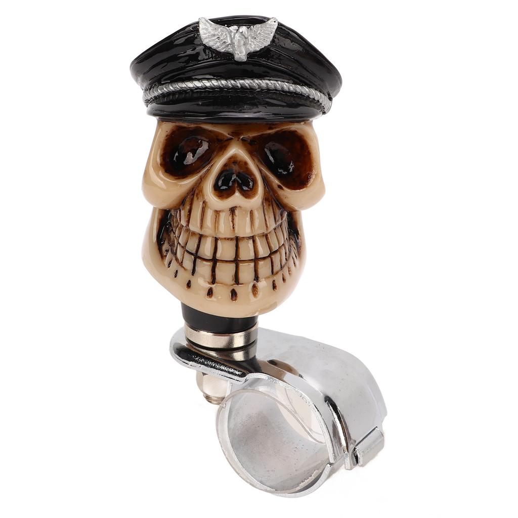 Skull Shape Steering Wheel Spinner 3cm Diameter Metal Resin Turn Knob Booster for Cars Trucks Tractors Boats
