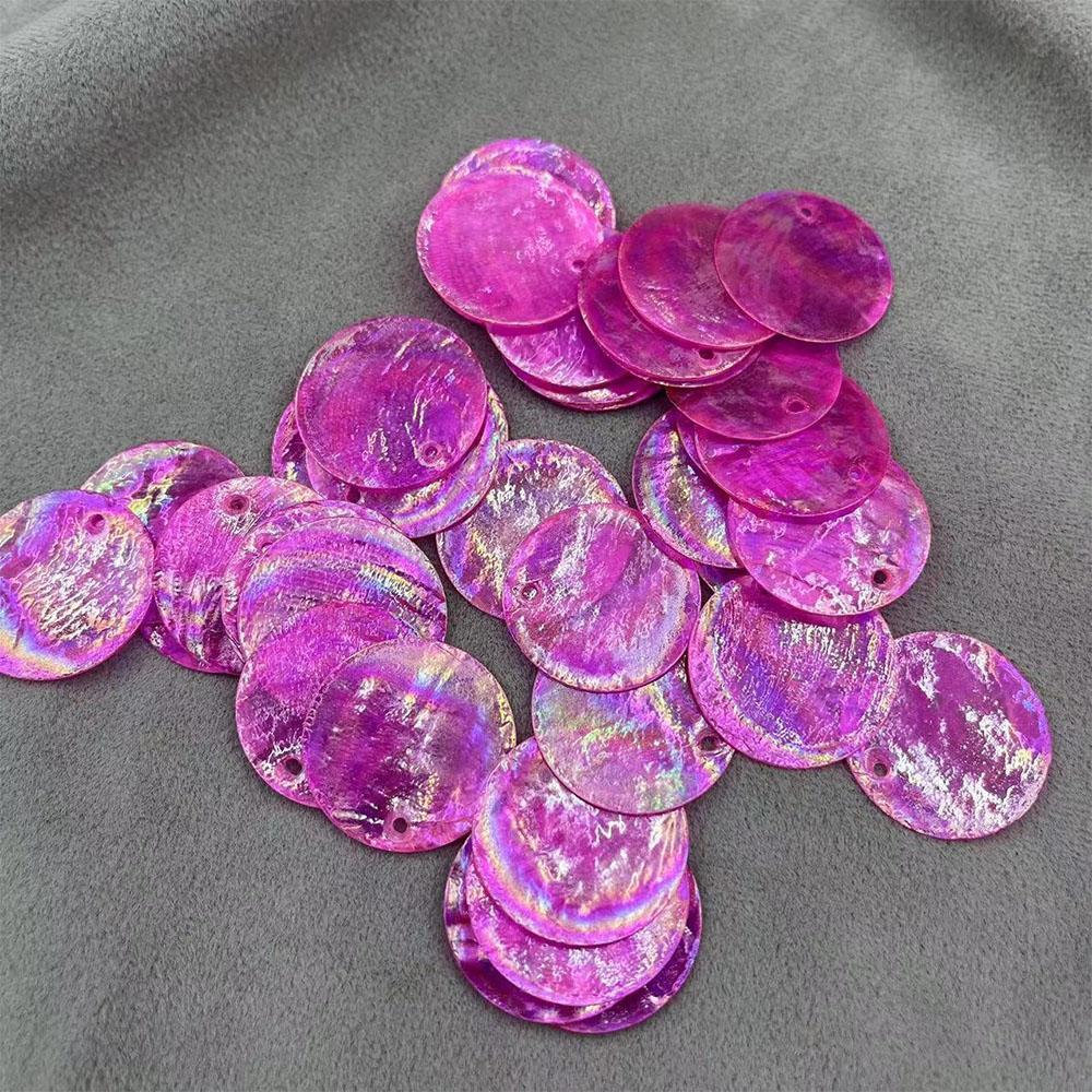 10pcs Round Disc Mirror Shell Beads Pendant Beige Mother of Pearl Charms for Handmade Earring DIY Craft Necklace Jewelry Making