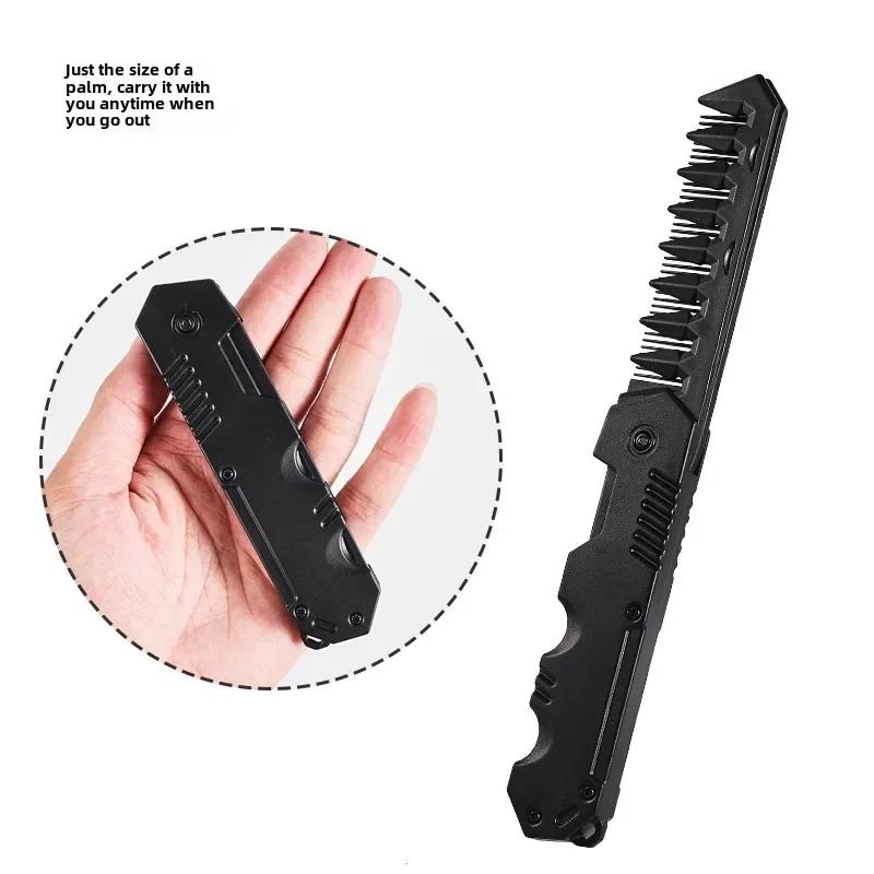 Multifuncional Pocket Folding Comb Plastic Wide Tooth Oil Head Comb Beard Combing Barber Hair Clipper Comb Salon Styling Tools