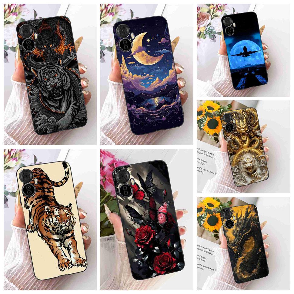 For Itel S18 Pro 6.6" Case Simple Style Pop Patterns Silicone TPU Black Cover Shockproof For ITEL S18 Pro S18pro Phone Cases