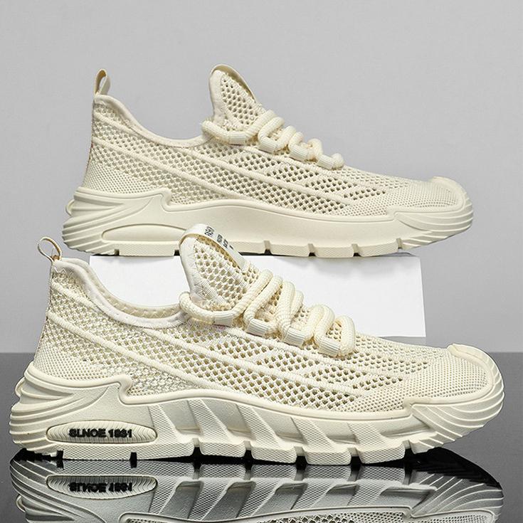 Herrenschuhe Sommer Neue Atmungsaktive Hohle Mesh-Schuhe Herren Sportschuhe Rutschfest Lässige Fly-knit Dad-Schuhe